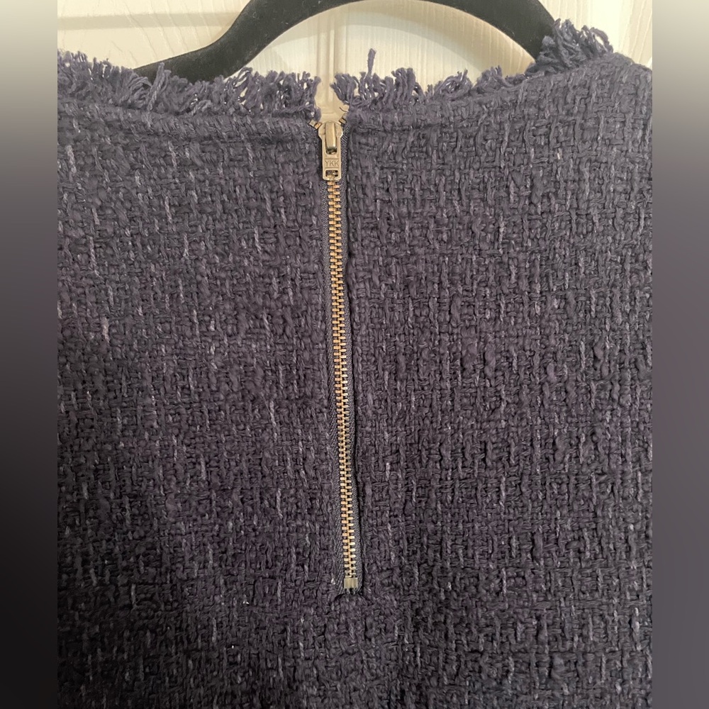 NWT Frances Valentine navy twiggy fringe dress bead embroidered bird - Picture 7 of 7